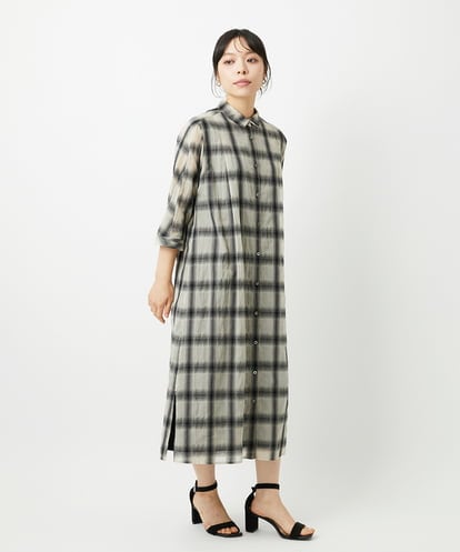 PHEHE63430 GEORGES RECH(小さいサイズ) シアーチェックレイヤードワンピース