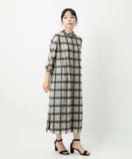 PHEHE63430 GEORGES RECH(小さいサイズ)(メゾン ドゥ サンク) シアーチェックレイヤードワンピース アイボリー