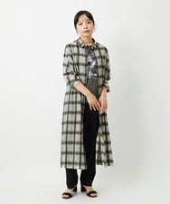 PHEHE63430 GEORGES RECH(小さいサイズ)(メゾン ドゥ サンク) シアーチェックレイヤードワンピース アイボリー
