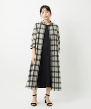 PHEHE63430 GEORGES RECH(小さいサイズ)(メゾン ドゥ サンク) シアーチェックレイヤードワンピース アイボリー