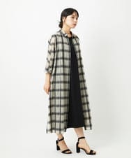 PHEHE63430 GEORGES RECH(小さいサイズ)(メゾン ドゥ サンク) シアーチェックレイヤードワンピース アイボリー