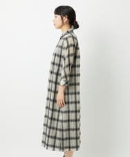 PHEHE63430 GEORGES RECH(小さいサイズ)(メゾン ドゥ サンク) シアーチェックレイヤードワンピース アイボリー