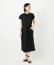 PHEJB20360 GEORGES RECH(小さいサイズ)(メゾン ドゥ サンク) [接触冷感/吸水速乾]バンドカラージレワンピース ブラック