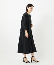 PHEJB21360 GEORGES RECH(小さいサイズ)(メゾン ドゥ サンク) [接触冷感/吸水速乾]ボリュームスリーブフレアワンピース ブラック
