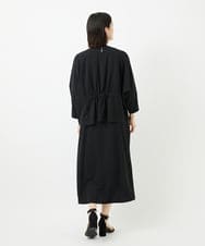 PHEJB21360 GEORGES RECH(小さいサイズ)(メゾン ドゥ サンク) [接触冷感/吸水速乾]ボリュームスリーブフレアワンピース ブラック