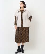 PHEJB41490 GEORGES RECH(小さいサイズ)(メゾン ドゥ サンク) Aラインオパールチェックワンピース オレンジ