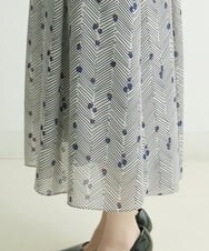 PHEJQ23430 GEORGES RECH(小さいサイズ)(メゾン ドゥ サンク) プリントシフォンワンピース ライトグレー