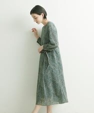 PHEJQ23430 GEORGES RECH(小さいサイズ)(メゾン ドゥ サンク) プリントシフォンワンピース ライトグレー