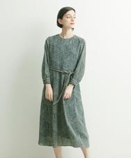 PHEJQ23430 GEORGES RECH(小さいサイズ)(メゾン ドゥ サンク) プリントシフォンワンピース ライトグレー