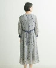 PHEJQ23430 GEORGES RECH(小さいサイズ)(メゾン ドゥ サンク) プリントシフォンワンピース ライトグレー