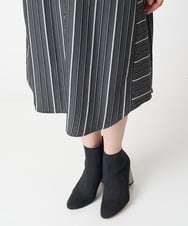 PHEJS16490 GEORGES RECH(小さいサイズ)(メゾン ドゥ サンク)  [日本製]ドビーストライプシャツワンピース ブラック系