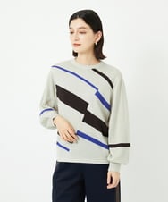 PHFAD04250 GEORGES RECH(小さいサイズ)(メゾン ドゥ サンク) レクタングルインターシャニット アイボリー系