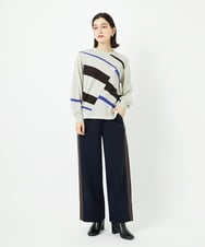 PHFAD04250 GEORGES RECH(小さいサイズ)(メゾン ドゥ サンク) レクタングルインターシャニット アイボリー系