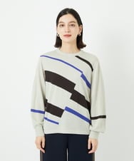 PHFAD04250 GEORGES RECH(小さいサイズ)(メゾン ドゥ サンク) レクタングルインターシャニット アイボリー系