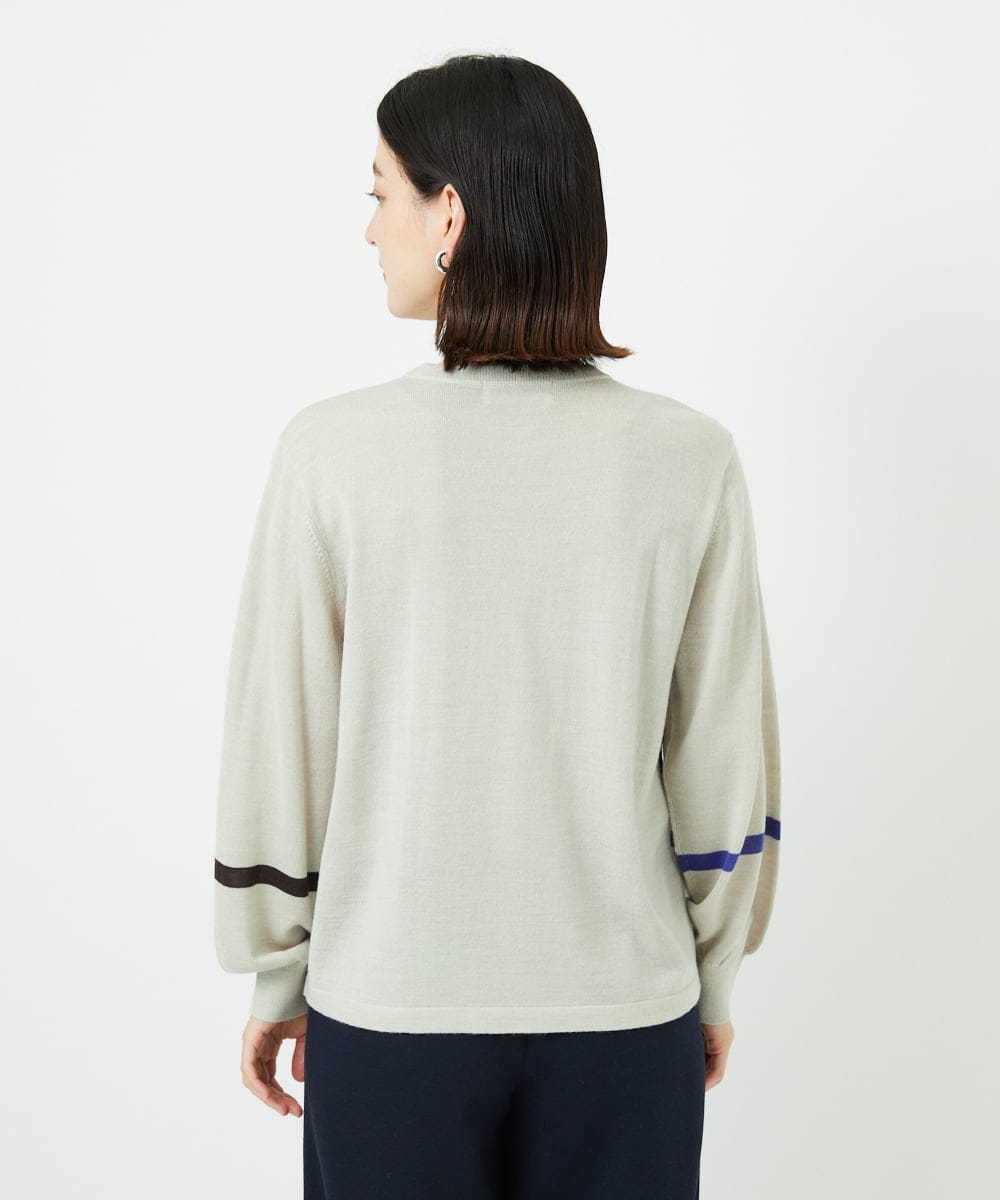 PHFAD04250 GEORGES RECH(小さいサイズ)(メゾン ドゥ サンク) レクタングルインターシャニット アイボリー系