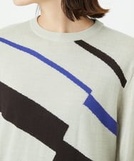 PHFAD04250 GEORGES RECH(小さいサイズ)(メゾン ドゥ サンク) レクタングルインターシャニット アイボリー系