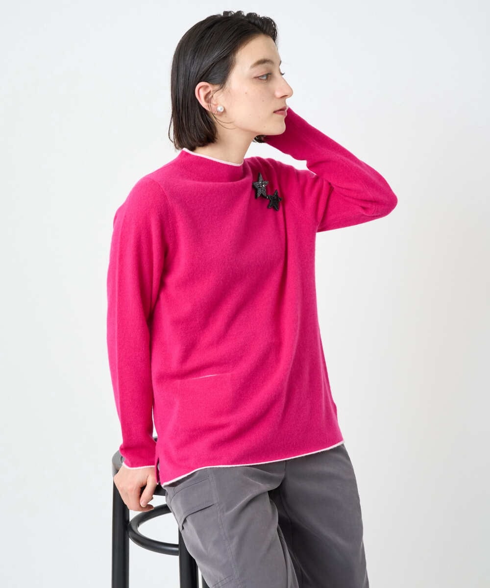 PHFAD25190 GEORGES RECH(小さいサイズ)(メゾン ドゥ サンク) ラムウールモックネックニット ライトブルー