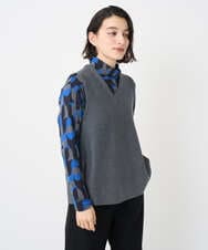 PHFAD33230 GEORGES RECH(小さいサイズ)(メゾン ドゥ サンク)  [セットアップ対応]Vネックフレアニットベスト ライトグレー