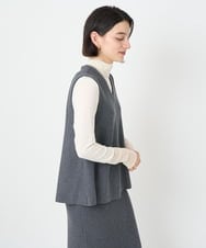 PHFAD33230 GEORGES RECH(小さいサイズ)(メゾン ドゥ サンク)  [セットアップ対応]Vネックフレアニットベスト ライトグレー