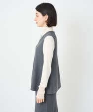 PHFAD33230 GEORGES RECH(小さいサイズ)(メゾン ドゥ サンク)  [セットアップ対応]Vネックフレアニットベスト ライトグレー