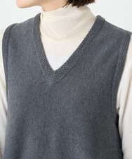PHFAD33230 GEORGES RECH(小さいサイズ)(メゾン ドゥ サンク)  [セットアップ対応]Vネックフレアニットベスト ライトグレー