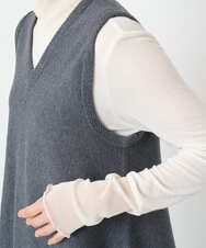 PHFAD33230 GEORGES RECH(小さいサイズ)(メゾン ドゥ サンク)  [セットアップ対応]Vネックフレアニットベスト ライトグレー