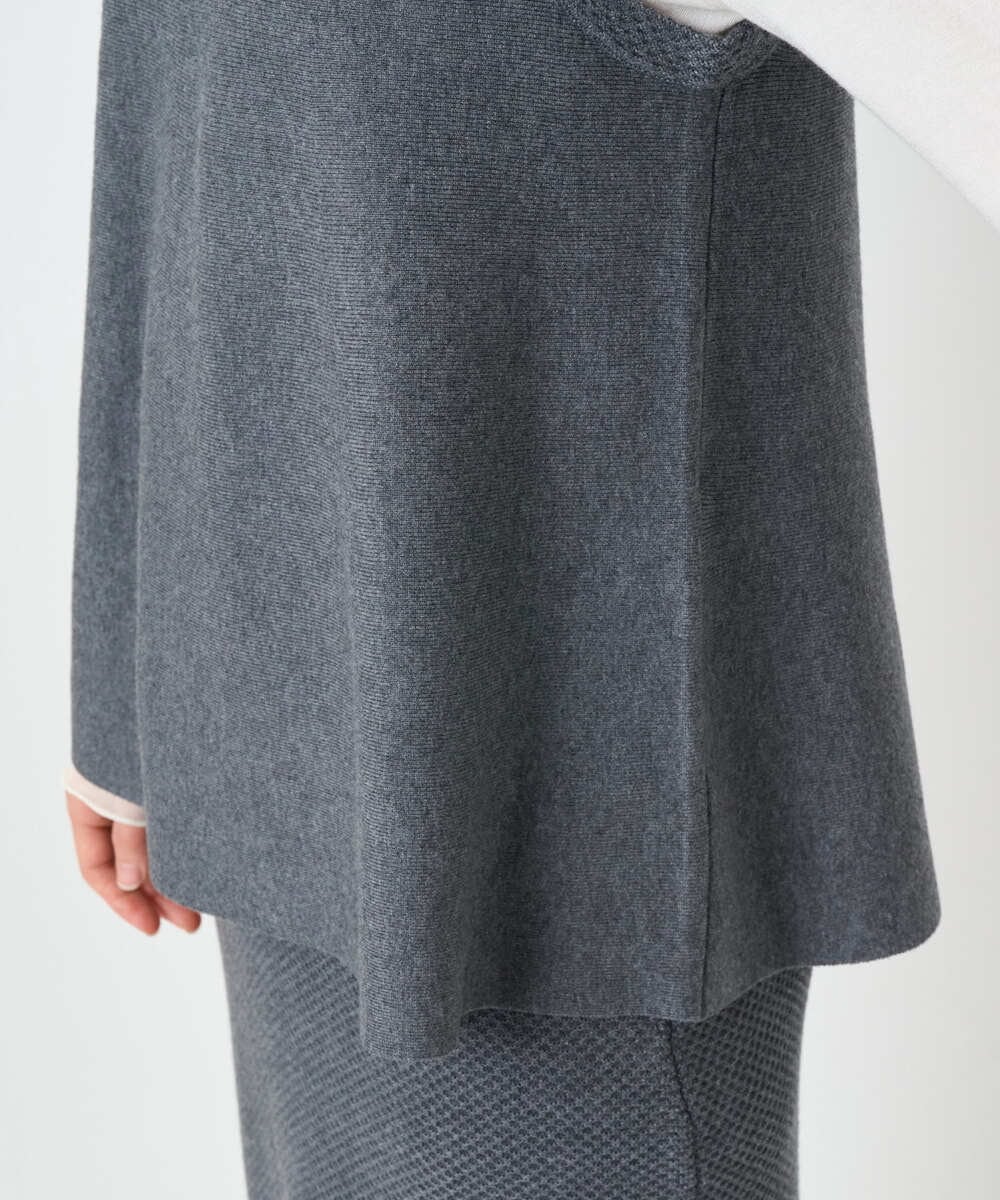 PHFAD33230 GEORGES RECH(小さいサイズ)(メゾン ドゥ サンク)  [セットアップ対応]Vネックフレアニットベスト ライトグレー