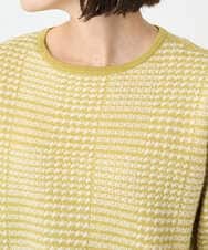 PHFAD34230 GEORGES RECH(小さいサイズ)(メゾン ドゥ サンク) ブークレチェックジャカード7分袖ニット イエロー