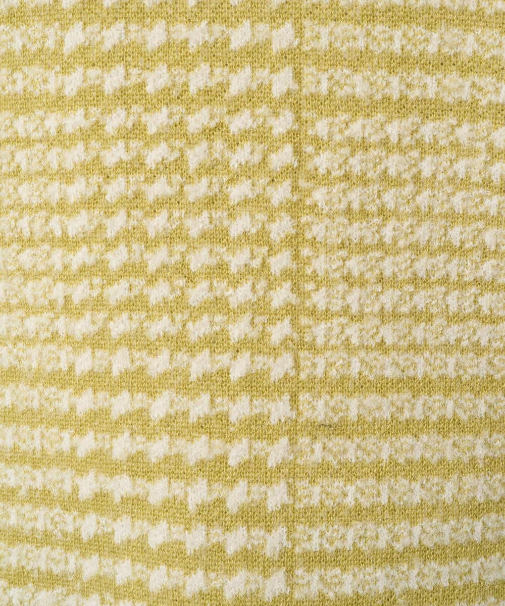 PHFAD34230 GEORGES RECH(小さいサイズ)(メゾン ドゥ サンク) ブークレチェックジャカード7分袖ニット イエロー