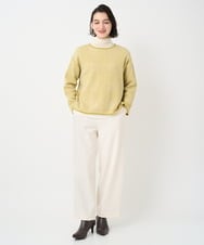 PHFAD34230 GEORGES RECH(小さいサイズ)(メゾン ドゥ サンク) ブークレチェックジャカード7分袖ニット イエロー