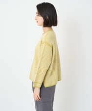 PHFAD34230 GEORGES RECH(小さいサイズ)(メゾン ドゥ サンク) ブークレチェックジャカード7分袖ニット イエロー