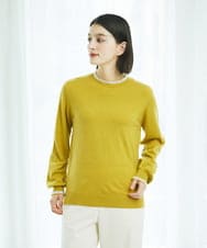 PHFAD35180 GEORGES RECH(小さいサイズ)(メゾン ドゥ サンク) シアーフリルセミハイネックニット イエロー