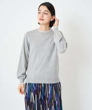 PHFAD35180 GEORGES RECH(小さいサイズ)(メゾン ドゥ サンク) シアーフリルセミハイネックニット ライトグレー