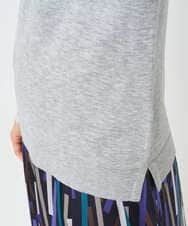 PHFAD35180 GEORGES RECH(小さいサイズ)(メゾン ドゥ サンク) シアーフリルセミハイネックニット ライトグレー