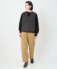 PHFAD35180 GEORGES RECH(小さいサイズ)(メゾン ドゥ サンク) シアーフリルセミハイネックニット ライトグレー