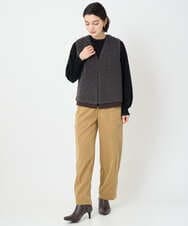 PHFAD35180 GEORGES RECH(小さいサイズ)(メゾン ドゥ サンク) シアーフリルセミハイネックニット ライトグレー