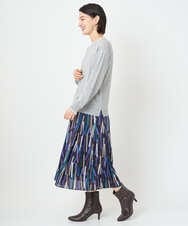 PHFAD35180 GEORGES RECH(小さいサイズ)(メゾン ドゥ サンク) シアーフリルセミハイネックニット ライトグレー