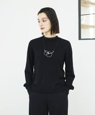 PHFAD35180 GEORGES RECH(小さいサイズ)(メゾン ドゥ サンク) シアーフリルセミハイネックニット ライトグレー