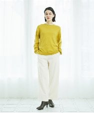 PHFAD35180 GEORGES RECH(小さいサイズ)(メゾン ドゥ サンク) シアーフリルセミハイネックニット ライトグレー