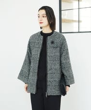 PHFAD35180 GEORGES RECH(小さいサイズ)(メゾン ドゥ サンク) シアーフリルセミハイネックニット ライトグレー