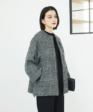 PHFAD35180 GEORGES RECH(小さいサイズ)(メゾン ドゥ サンク) シアーフリルセミハイネックニット ライトグレー