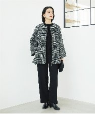 PHFAD35180 GEORGES RECH(小さいサイズ)(メゾン ドゥ サンク) シアーフリルセミハイネックニット ライトグレー