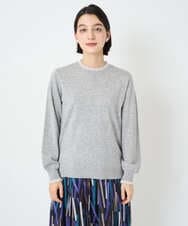 PHFAD35180 GEORGES RECH(小さいサイズ)(メゾン ドゥ サンク) シアーフリルセミハイネックニット ライトグレー