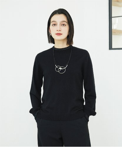 PHFAD35180  シアーフリルセミハイネックニット