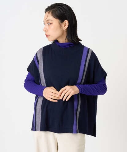PHFAG13230 GEORGES RECH(小さいサイズ) カラーブロックニットポンチョ