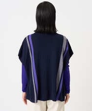 PHFAG13230 GEORGES RECH(小さいサイズ)(メゾン ドゥ サンク) カラーブロックニットポンチョ ネイビー