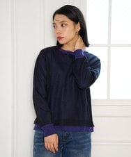 PHFAG16290 GEORGES RECH(小さいサイズ)(メゾン ドゥ サンク) チュールドッキングニットプルオーバー ネイビー
