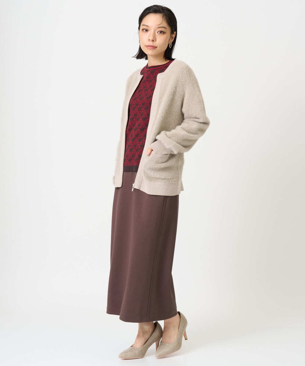 PHFAG22270 GEORGES RECH(小さいサイズ)(メゾン ドゥ サンク)  [日本製]GRロゴコットンジャガードニット パープル