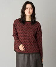 PHFAG22270 GEORGES RECH(小さいサイズ)(メゾン ドゥ サンク)  [日本製]GRロゴコットンジャガードニット ブラウン