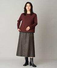 PHFAG22270 GEORGES RECH(小さいサイズ)(メゾン ドゥ サンク)  [日本製]GRロゴコットンジャガードニット ブラック